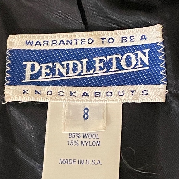 Vintage Pendelton wool full zip jacket Knockabouts 8 black Made in USA moto - Picture 4 of 4